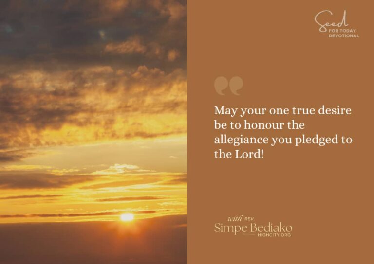 Be faithful to your calling!